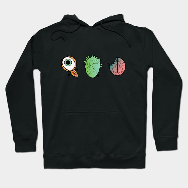 Eye Heart Brains Hoodie by AJonson